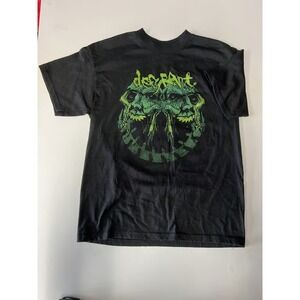 DefyRant T-shirt Boys L Black Green Grunge Skull Horror